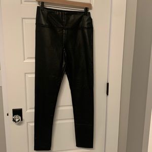 black leather spanx leggings/ pants